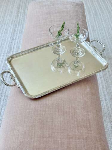 Excellent French Art Deco silver plated serving tray by Orbrille, Paris