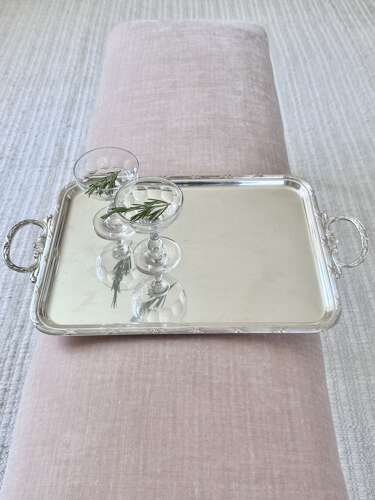Excellent French Art Deco silver plated serving tray by Orbrille, Paris