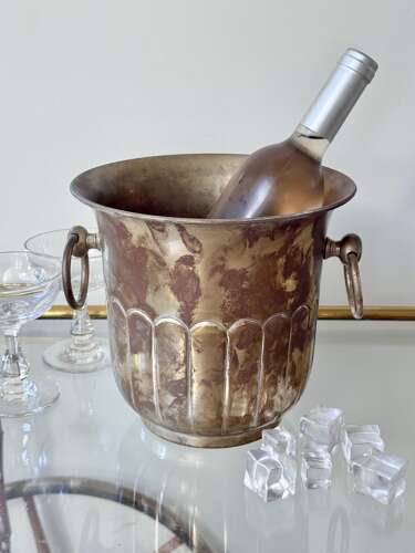 Art Nouveau patinated champagne wine cooler ice bucket C1910