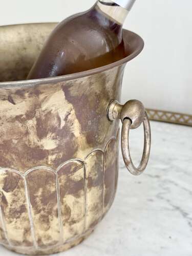 Art Nouveau patinated champagne wine cooler ice bucket C1910