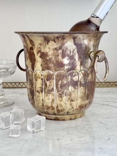Art Nouveau patinated champagne wine cooler ice bucket C1910