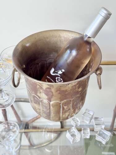 Art Nouveau patinated champagne wine cooler ice bucket C1910