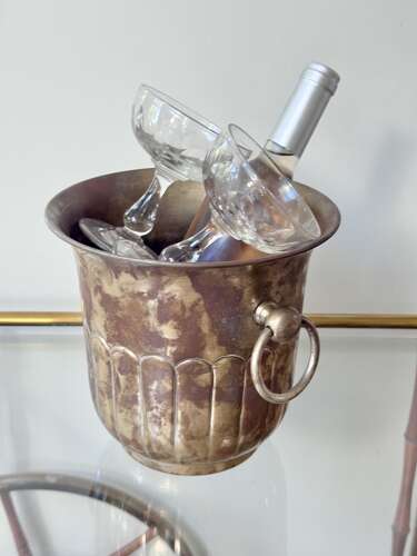 Art Nouveau patinated champagne wine cooler ice bucket C1910