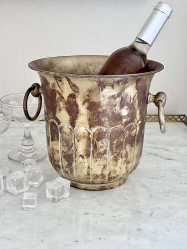 Art Nouveau patinated champagne wine cooler ice bucket C1910