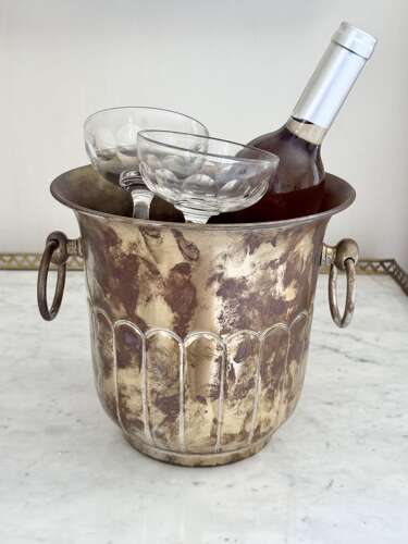 Art Nouveau patinated champagne wine cooler ice bucket C1910
