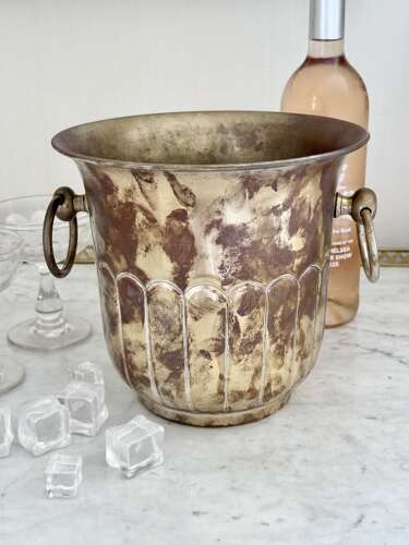 Art Nouveau patinated champagne wine cooler ice bucket C1910