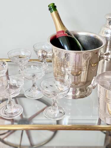 6 antique Val Saint Lambert glass champagne coupes