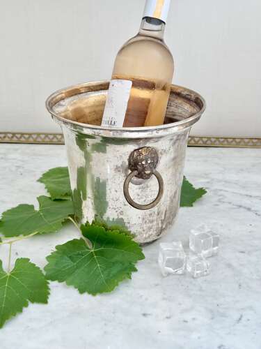 French worn silver plated Champagne wine bucket cooler C1940/50s