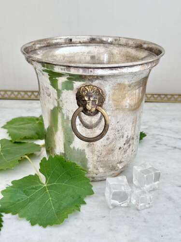 French worn silver plated Champagne wine bucket cooler C1940/50s