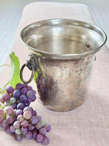 French worn silver plated Champagne wine bucket cooler C1940/50s
