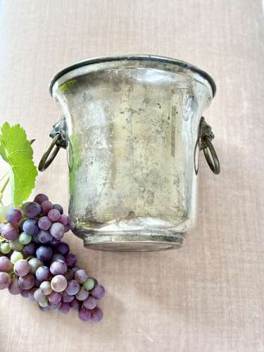 French worn silver plated Champagne wine bucket cooler C1940/50s