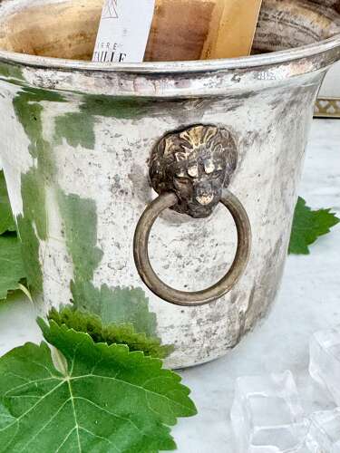 French worn silver plated Champagne wine bucket cooler C1940/50s