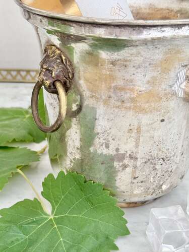 French worn silver plated Champagne wine bucket cooler C1940/50s