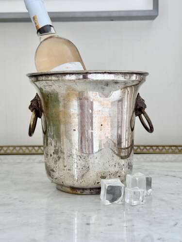 French worn silver plated Champagne wine bucket cooler C1940/50s