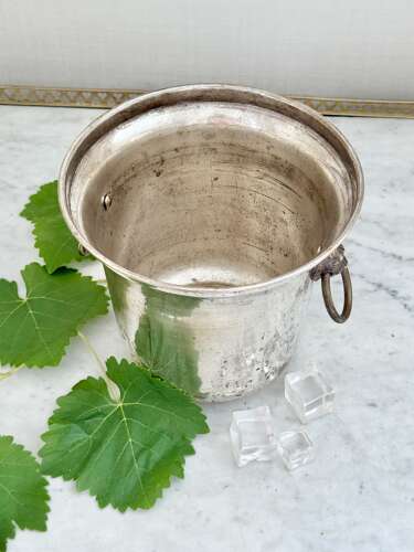 French worn silver plated Champagne wine bucket cooler C1940/50s