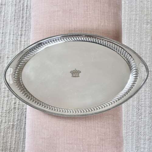 Fine Victorian Elkington Silver Plated Serving Tray 1893