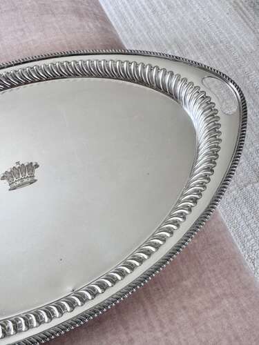 Fine Victorian Elkington Silver Plated Serving Tray 1893