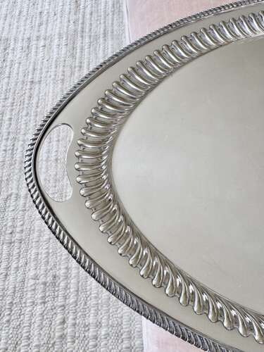 Fine Victorian Elkington Silver Plated Serving Tray 1893
