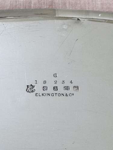 Fine Victorian Elkington Silver Plated Serving Tray 1893