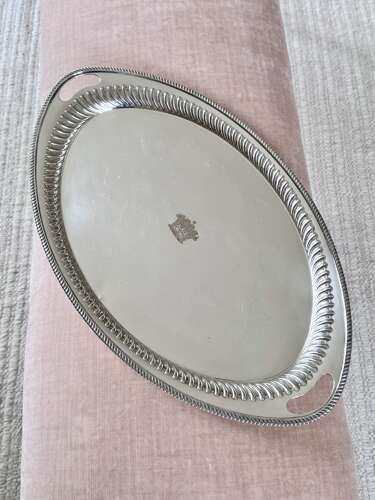 Fine Victorian Elkington Silver Plated Serving Tray 1893