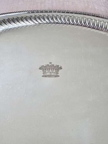 Fine Victorian Elkington Silver Plated Serving Tray 1893