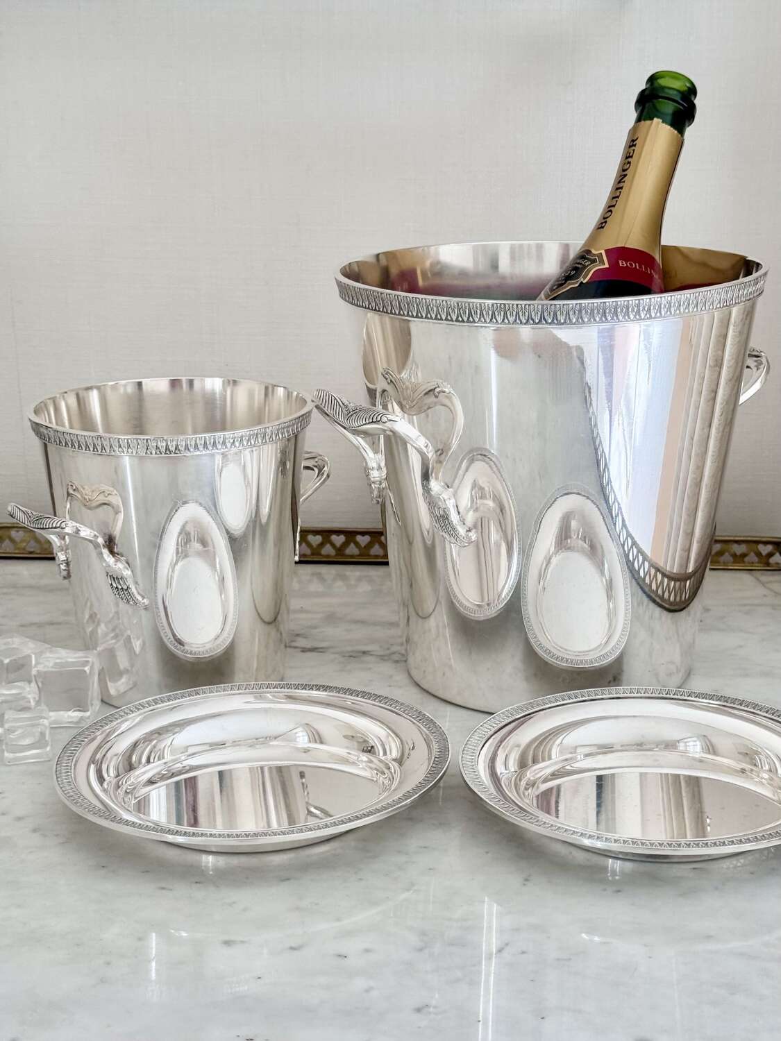 Vintage French Silver Plated drinks serving Set by St Medard