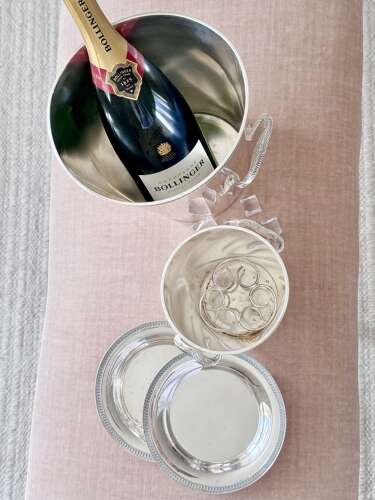 Vintage French Silver Plated drinks serving Set by St Medard