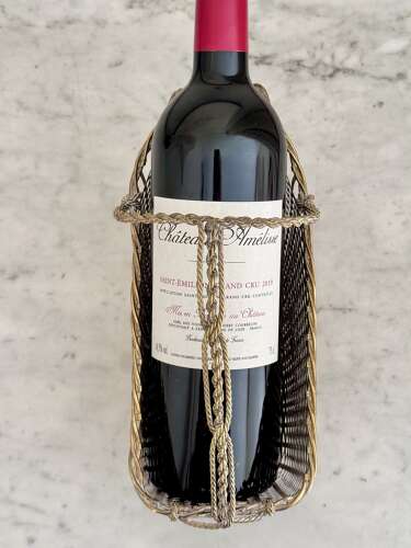 Christofle Silver Plated Woven Wine Bottle Basket