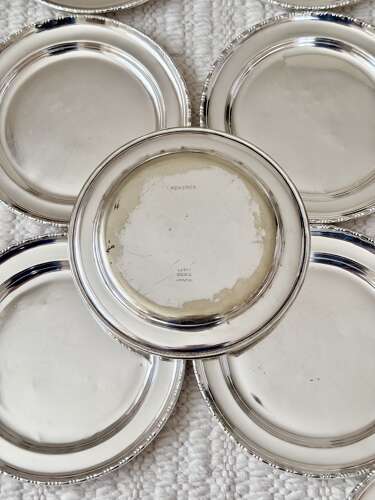 Rare Set 12 Antique Railway 'Hotel Silver' Plates c1895-1910