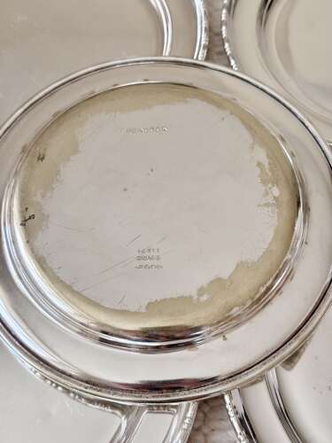Rare Set 12 Antique Railway 'Hotel Silver' Plates c1895-1910