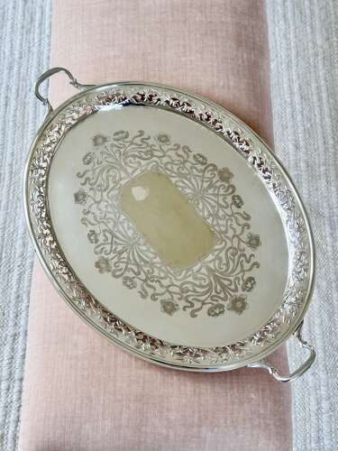 An Exceptional Edwardian Art Nouveau Silver-Gilt & EPNS Gallery Tray