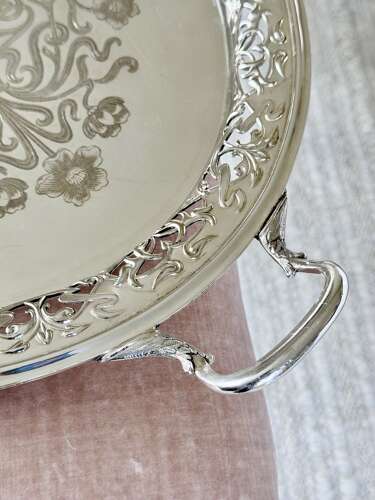 An Exceptional Edwardian Art Nouveau Silver-Gilt & EPNS Gallery Tray