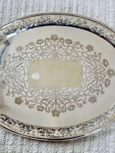 An Exceptional Edwardian Art Nouveau Silver-Gilt & EPNS Gallery Tray
