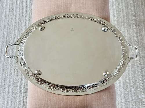 An Exceptional Edwardian Art Nouveau Silver-Gilt & EPNS Gallery Tray