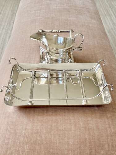 Edwardian Silver plated Asparagus Serving Set By Mappin & Webb