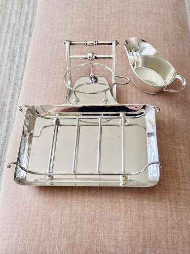 Edwardian Silver plated Asparagus Serving Set By Mappin & Webb