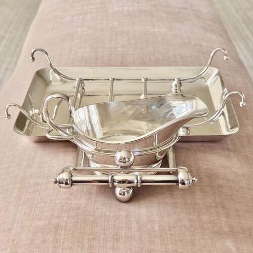 Edwardian Silver plated Asparagus Serving Set By Mappin & Webb