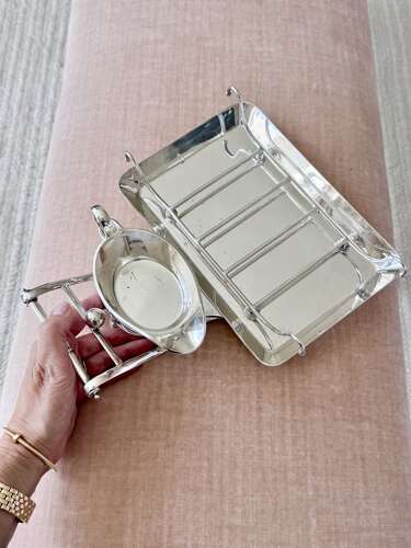 Edwardian Silver plated Asparagus Serving Set By Mappin & Webb