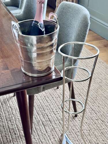 Old Elkington Silver Plated Hotel Champagne Cooler & Stand 1955