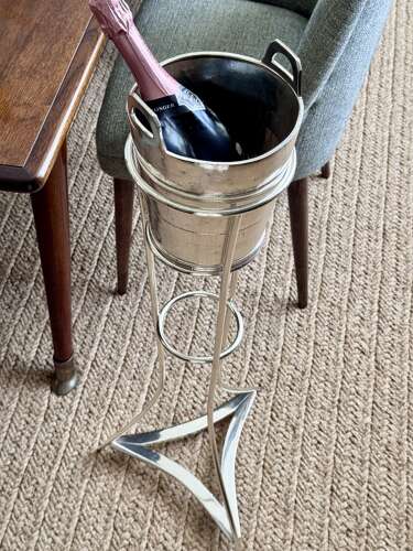 Old Elkington Silver Plated Hotel Champagne Cooler & Stand 1955