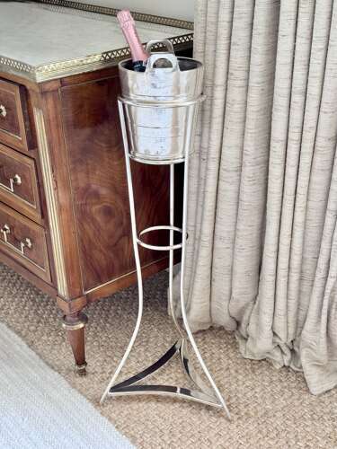 Old Elkington Silver Plated Hotel Champagne Cooler & Stand 1955